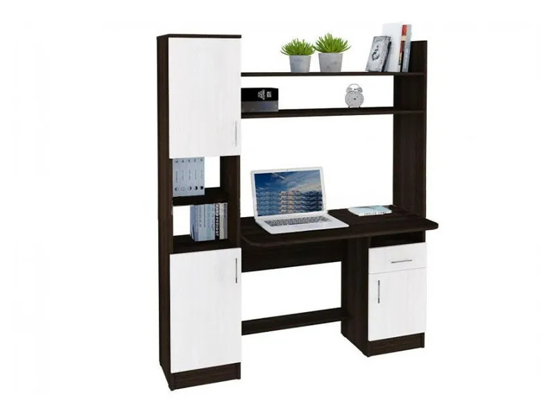 Стол комп ШКЛ 01 (ЦРК. ШКЛ.01) венге/анкор белый Стол комп ШКЛ 01 (ЦРК. ШКЛ.01) венге/анкор белый