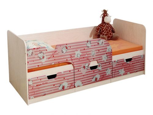 Кровать детская Минима с ящиками 186 китти | Уют Геленджик