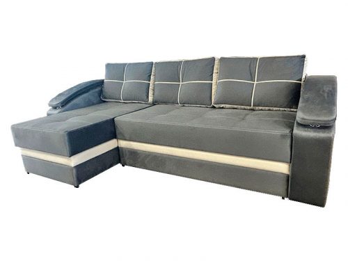 Анри диван-кровать угол универсальный 256*156*92 с/м 212/152 (бинго графит/ бинго боне)