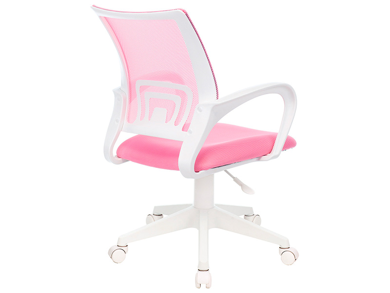 Кресло  Бюрократ СН-695 пластик белый/сетка розовая