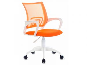 Кресло  Бюрократ СН-695 пластик белый/сетка оранжевая