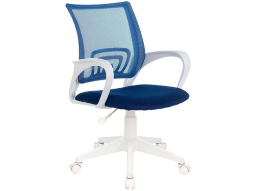 Кресло  Бюрократ СН-695 пластик белый/сетка синяя