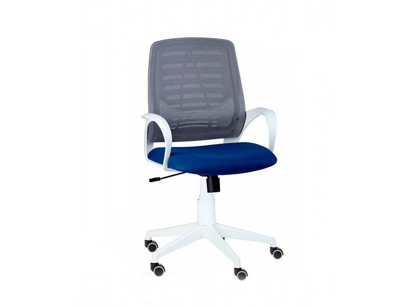 Кресло Ирис white W02сер./TW-синий до 90 кг