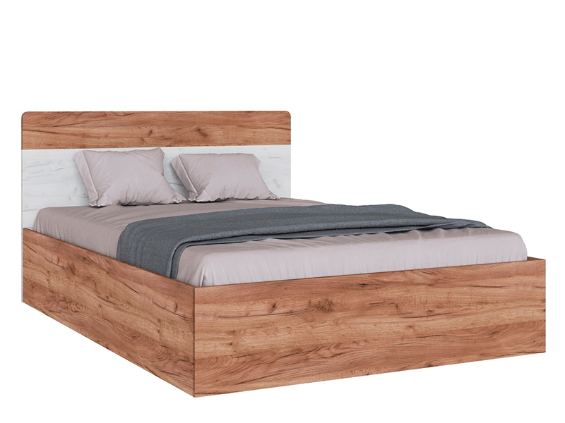 Кровать 1400*2000 Вегас дуб табачный/белый + настил ДСП Кровать 1400*2000 Вегас дуб табачный/белый + настил ДСП