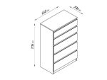 КАСТОР комод "5 ящиков" Белый