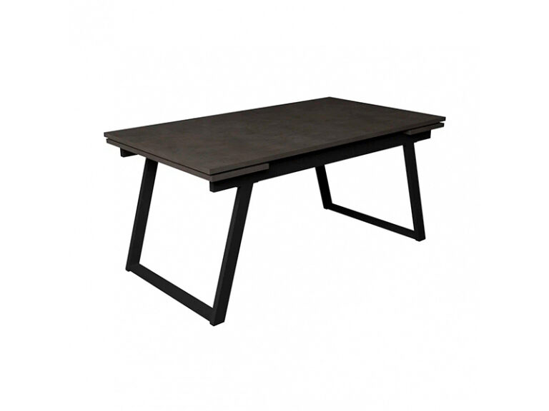 Стол Лестер ЛДСП,1600 (2200)*900, железный камень / Z 960-2 черный