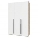 Шкаф Стоун 3-х дв (С31) с 2 штангами серый дуб/белый