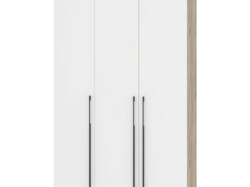Шкаф Стоун 3-х дв (С31) с 2 штангами серый дуб/белый