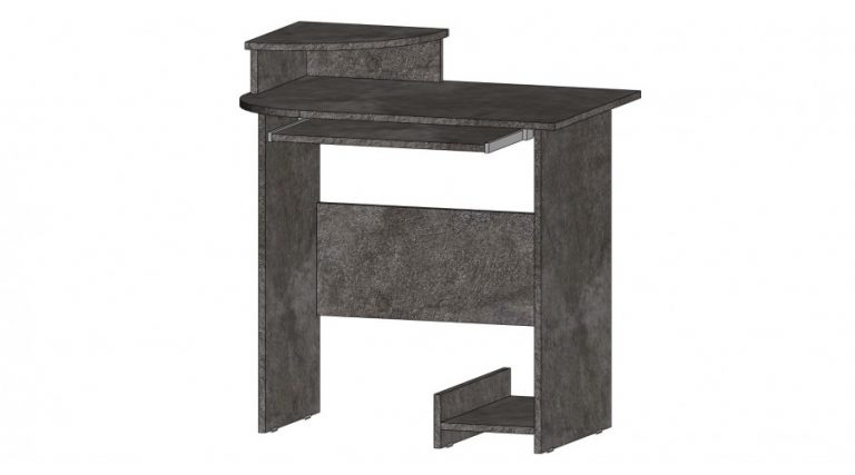 Стол компьютерный мини цемент темный