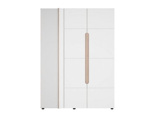 Палермо-3 шкаф угловой с откр. полками ясень шимо светлый/МДФ белый глянец