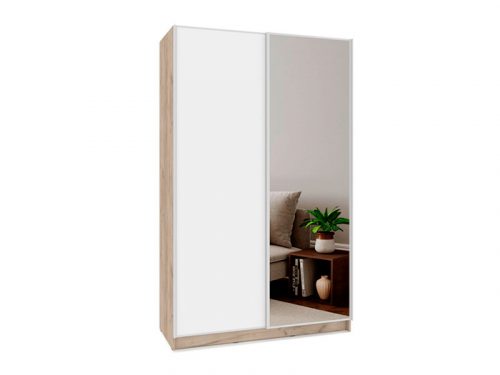 (снят/пр) Шкаф-купе с зер Браун 1400 (Б64+Б24) серый дуб/белый