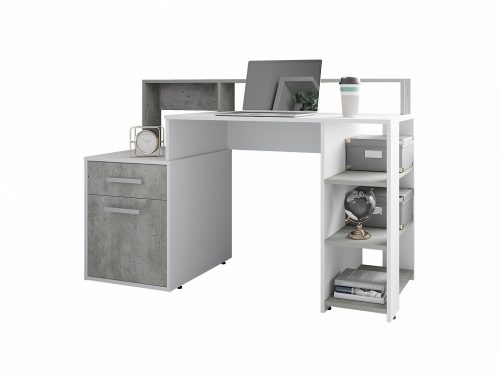 "Лайф" стол компьютерный белый/метрополитан грей