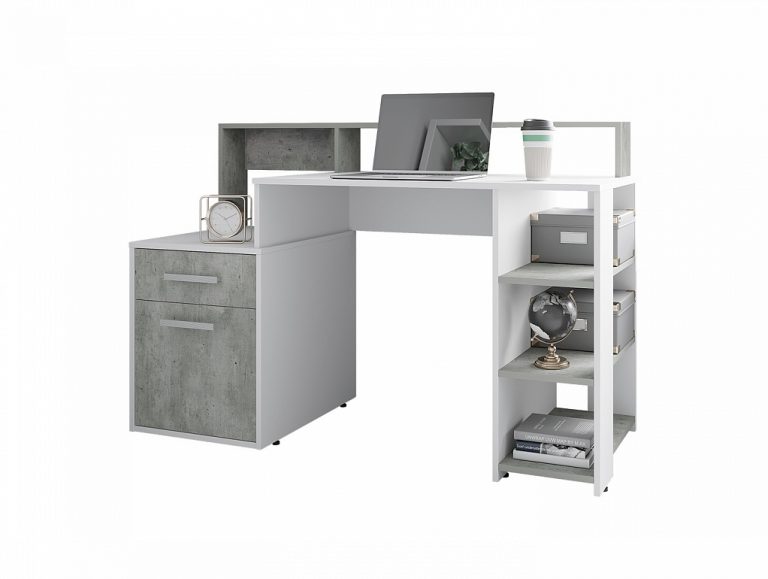 "Лайф" стол компьютерный белый/метрополитан грей