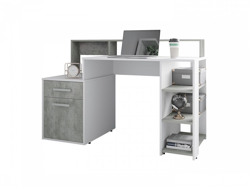 "Лайф" стол компьютерный белый/метрополитан грей "Лайф" стол компьютерный белый/метрополитан грей