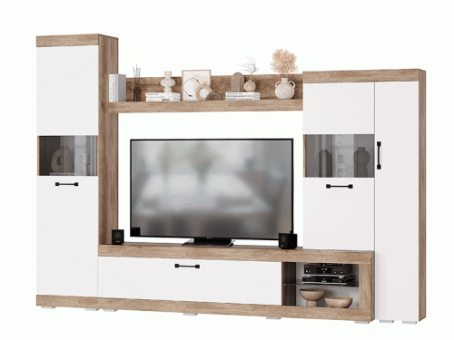 (снят/пр) Гостиная "Тесла" ГС - 01 дуб каньон/белый