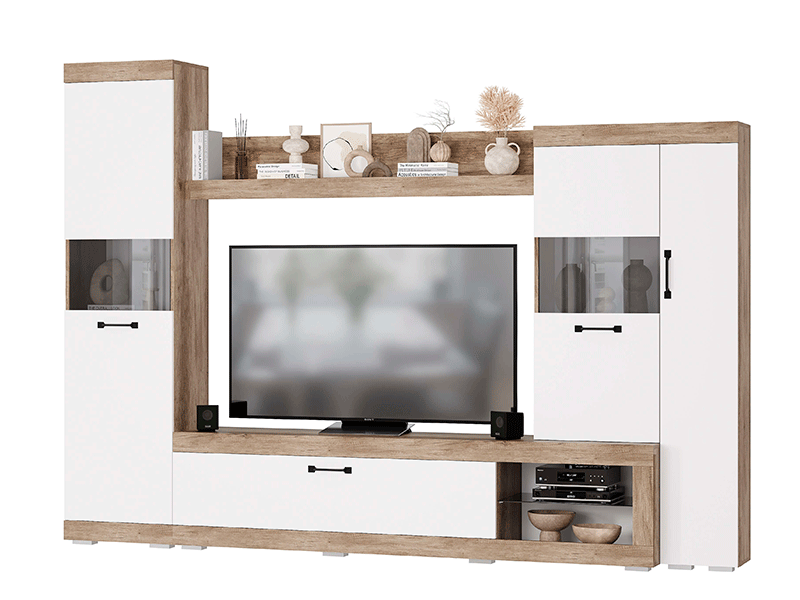 (снят/пр) Гостиная "Тесла" ГС - 01 дуб каньон/белый (снят/пр) Гостиная "Тесла" ГС - 01 дуб каньон/белый